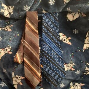 Wembley Brown Striped and Blue Patterned Ties